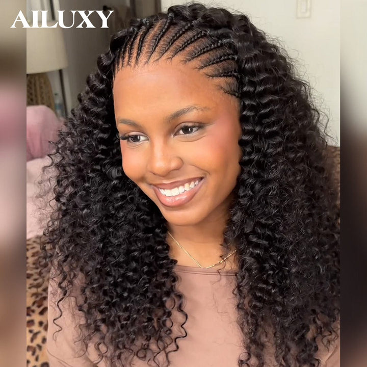 AILUXY Perruque Curly Lace Front 13x4 Frontal – Cheveux 100% Naturels pour un Look Glamour 2.0