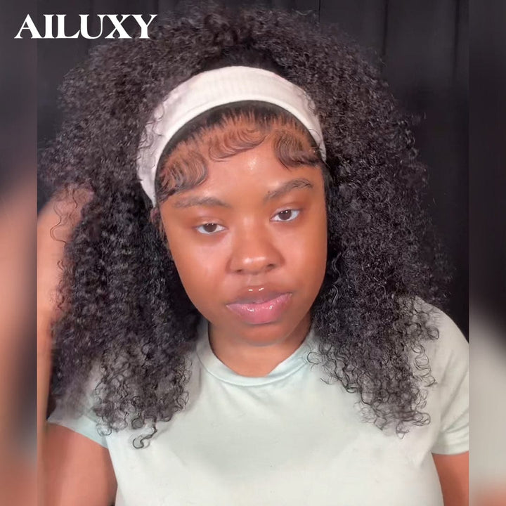 AILUXY 13x4 Lace Frontal Perruque Légère pour Été Respirable et Stylish-bouclée 2.0