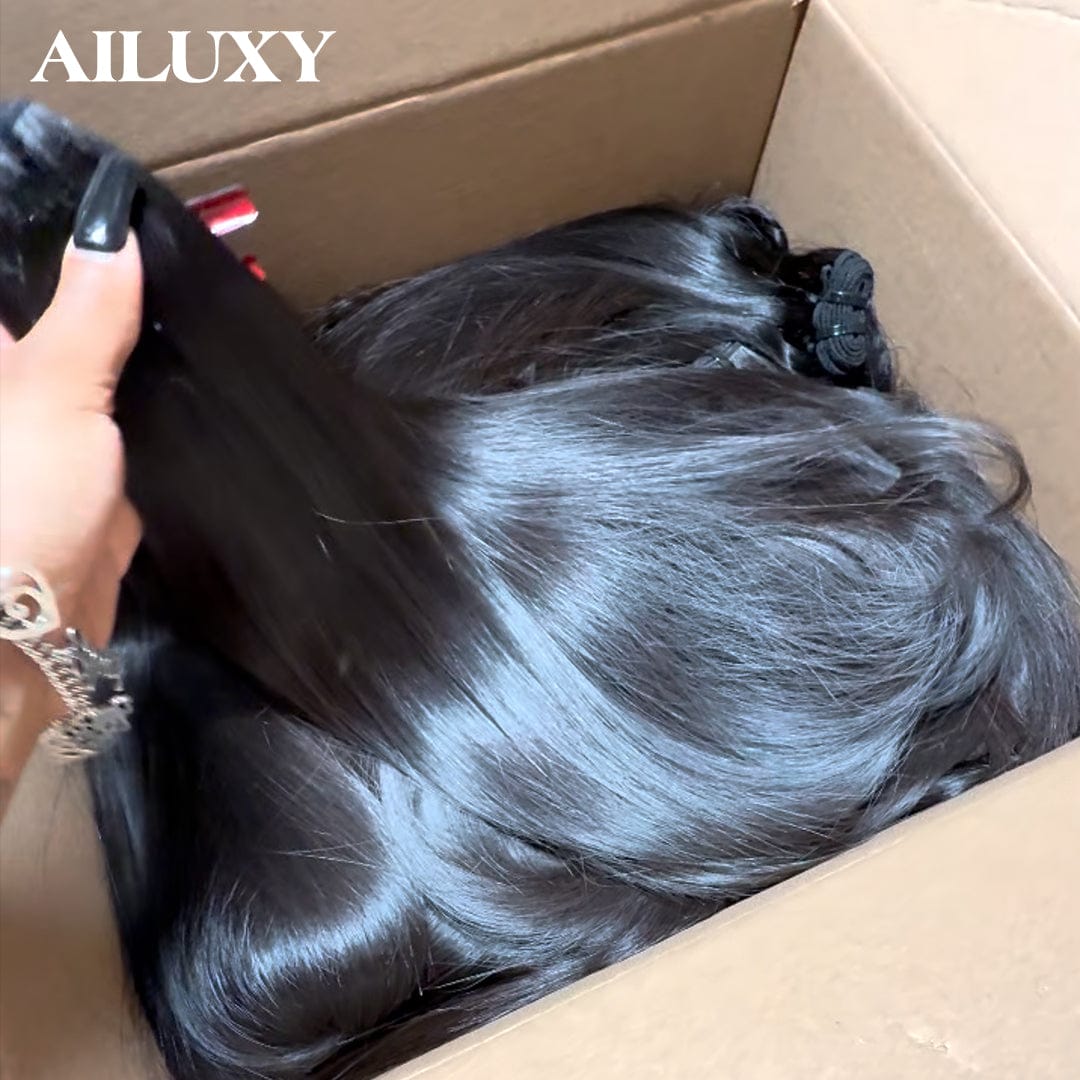 AILUXY Cheveux bruts vietnamiens naturels - Extension lisse résistante et douce