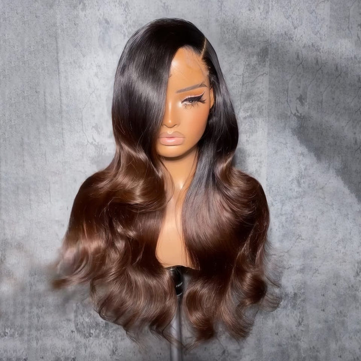 AILUXY 13x4 Lace Frontal 1bt4 body wave  Perruque Court et Frisé Volume Maximum et Attitude