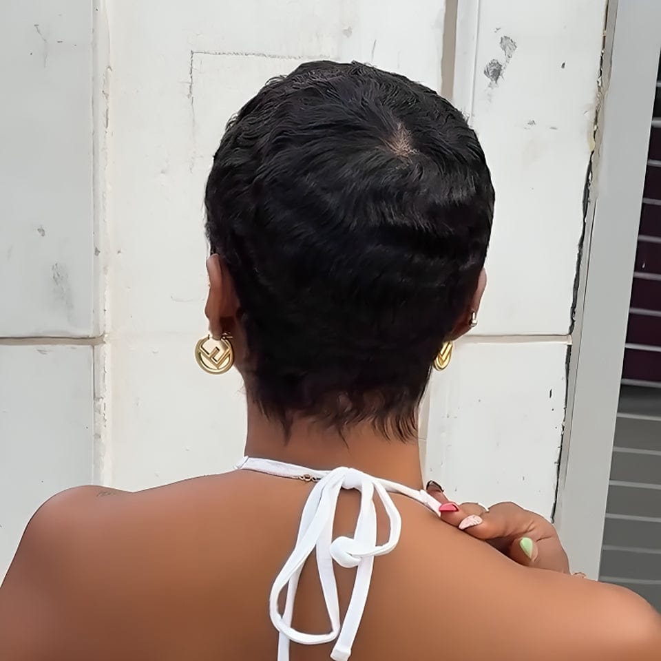 AILUXY Perruque Nouveauté ! perruque courte perruque pixie 100% cheveux humains