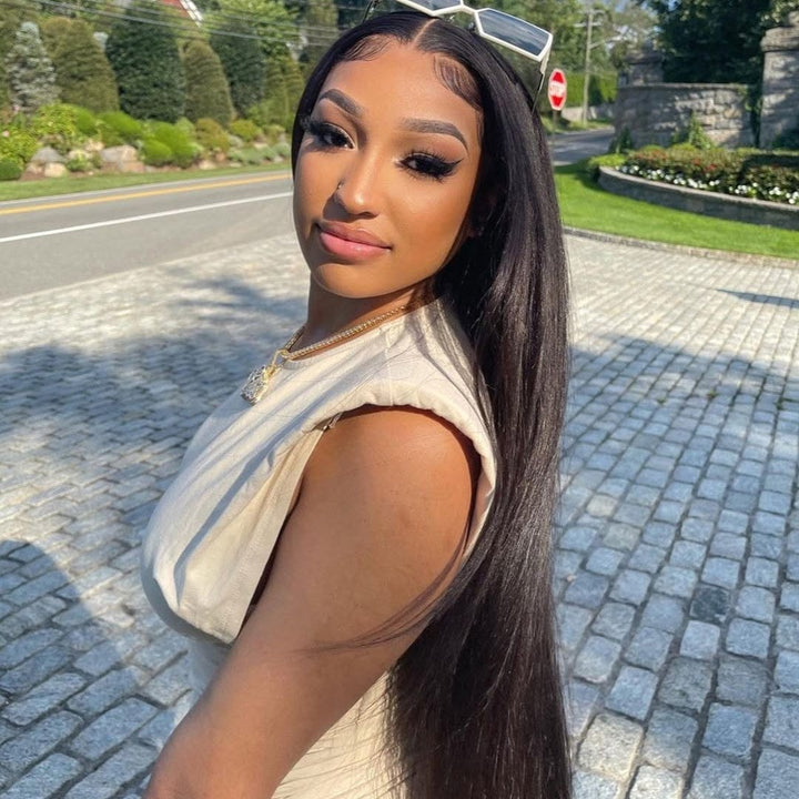 AILUXY  Perruques Lisses SY 13x4 Lace 40 pouces ou Perruque Lisse 13x4 Lace 32 pouces