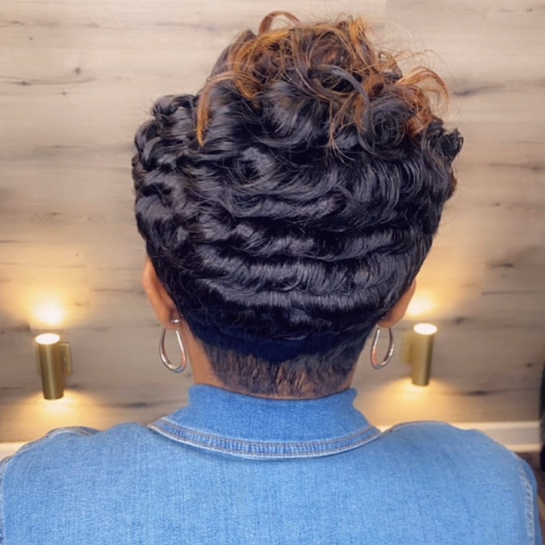 AILUXY Perruque Pixie 5x5 Lace Couleur Naturelle 100% Cheveux Humains Naturels, Identique à l’image, Design Exclusif