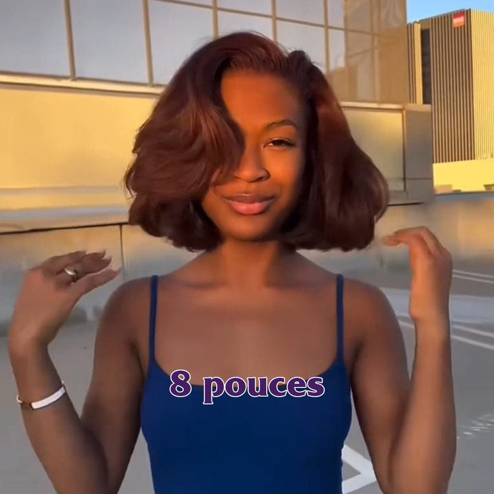 AILUXY Perruque Lisse Dentelle 13x4  Frontale 33# brun miel - Design de Coiffure - 100% Cheveux Humains