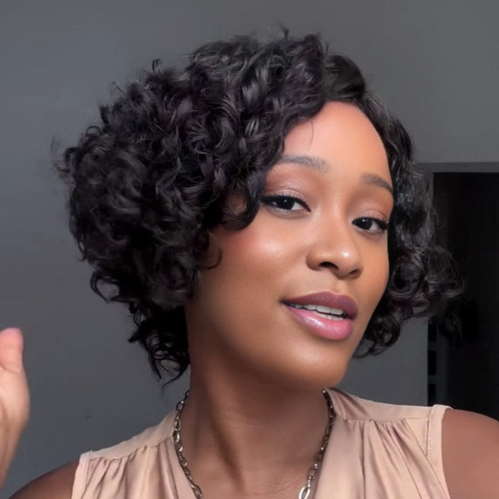 AILUXY Perruque Volume et glamour Perruque bouclé Noir