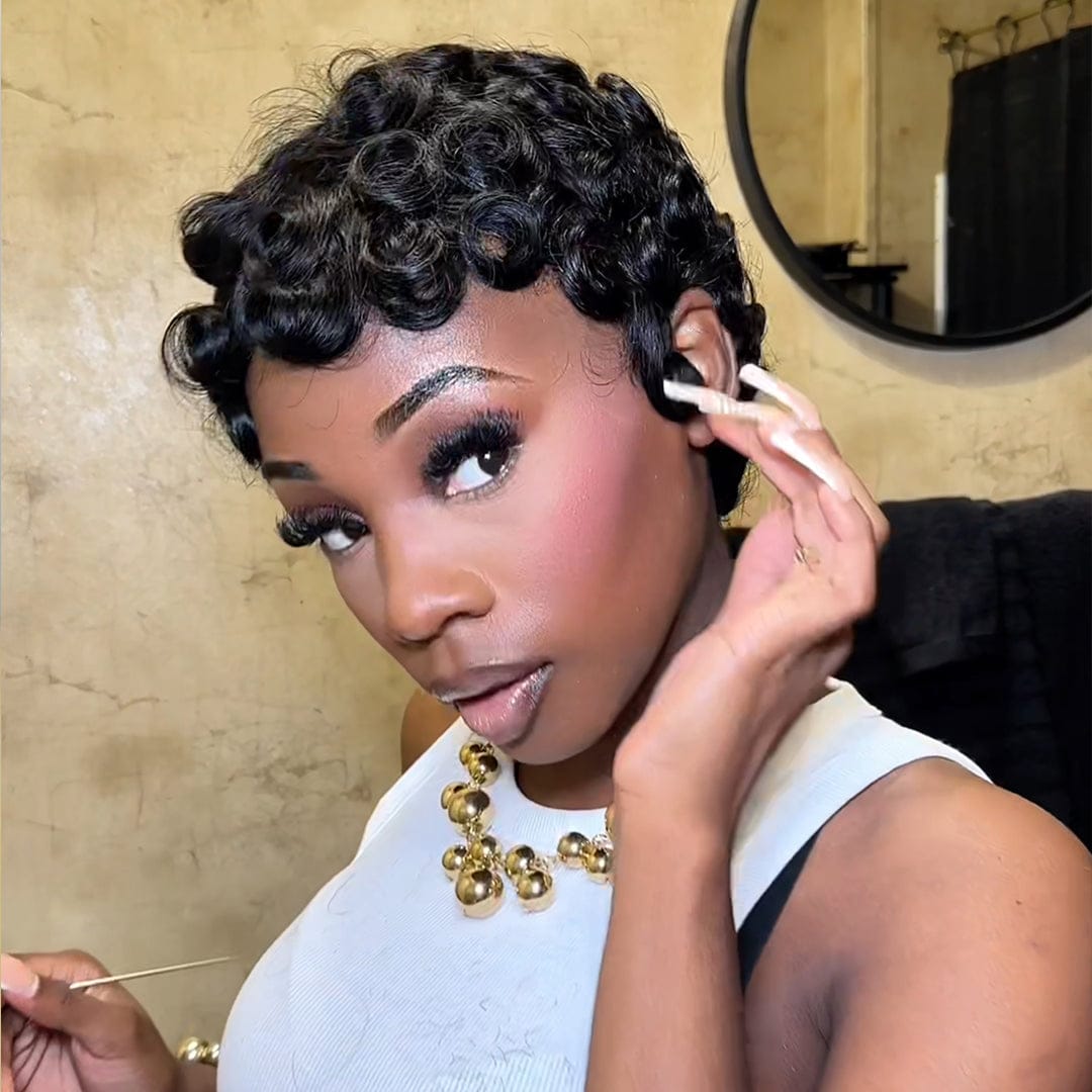 AILUXY Perruque Pixie Sans Colle – Modèle Style Tendance Printemps 2.0