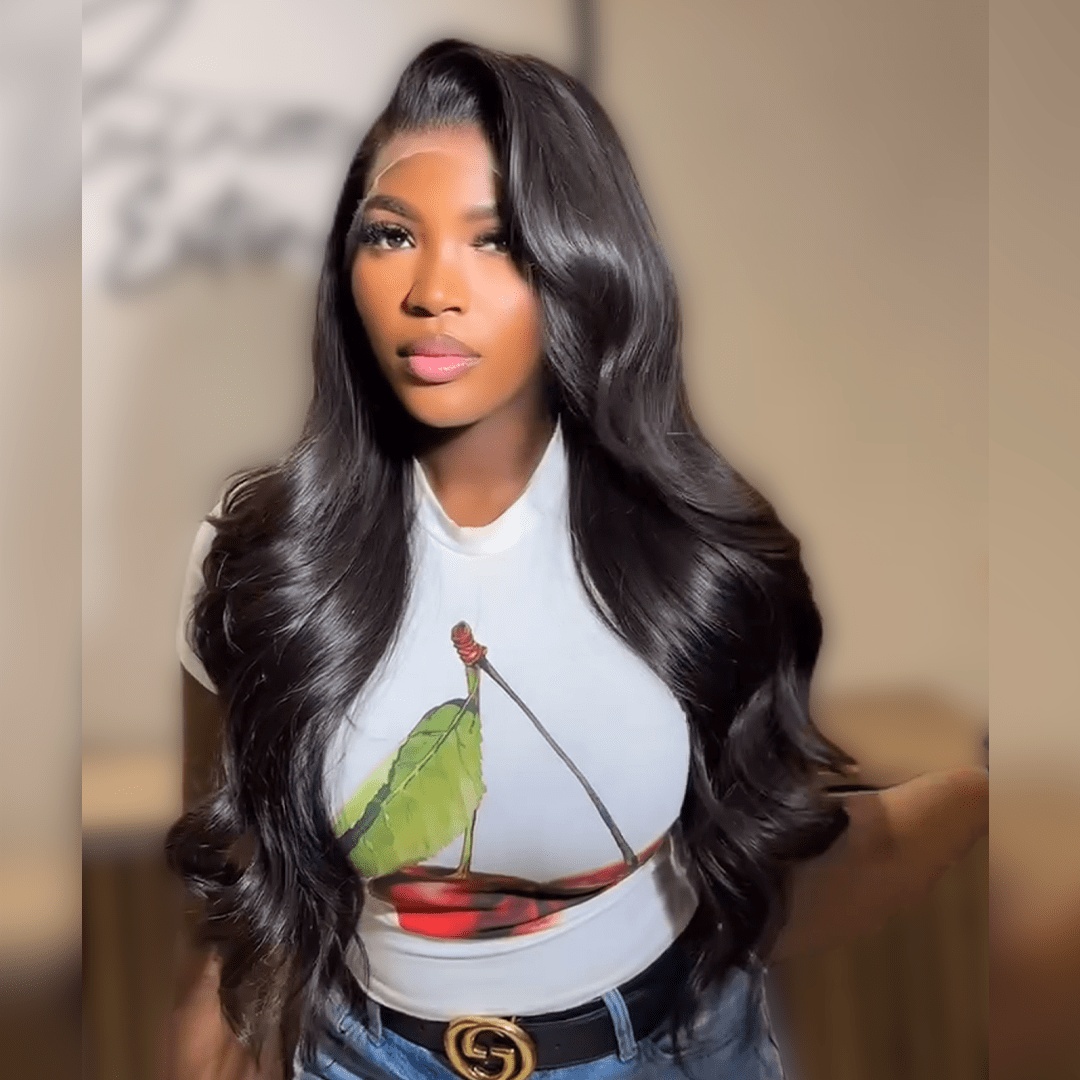 AILUXY 13x4 Lace Body Wave Longue Noir Perruque VENTE FLASH 2.0