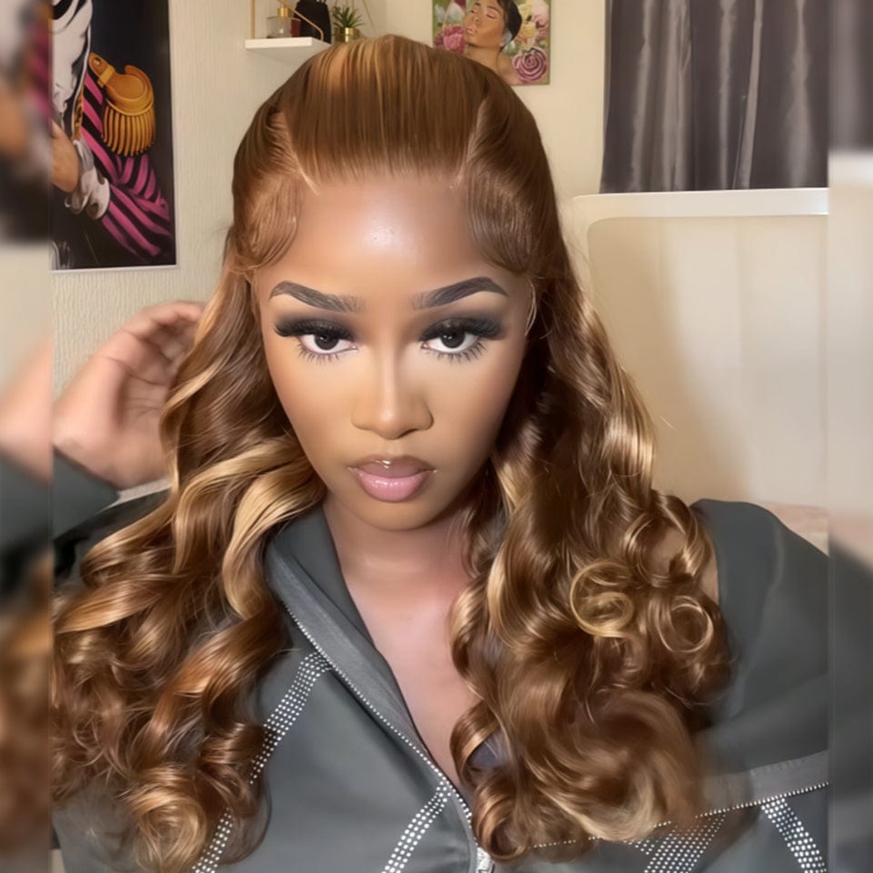 AILUXY Perruque Longue avec Ombrage Dimension Profonde et Richesse Body wave