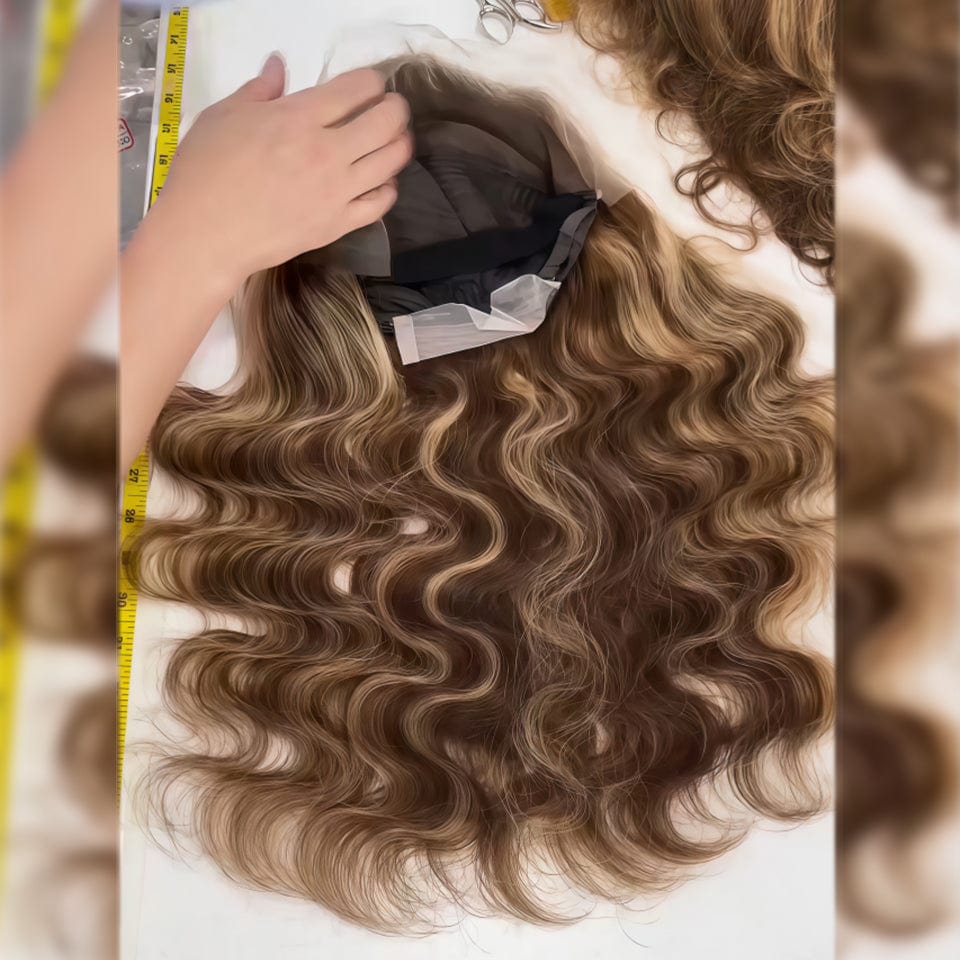 AILUXY Perruque Longue avec Ombrage Dimension Profonde et Richesse Body wave