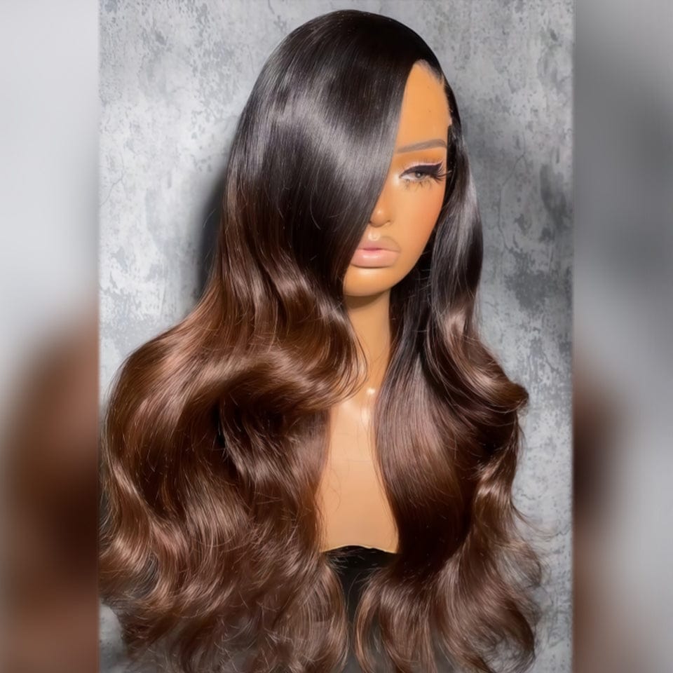 AILUXY 13x4 Lace Frontal 1bt4 body wave  Perruque Court et Frisé Volume Maximum et Attitude