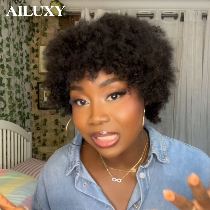 AILUXY Perruque Mécanique Afro Curly=39 €  | Identique à la photo