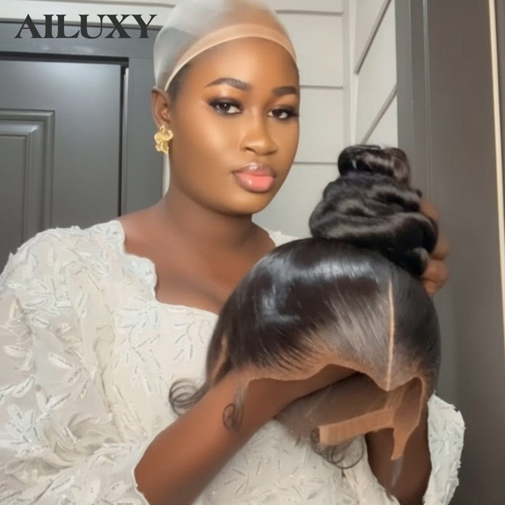AILUXY 13x4 lace Perruque 100% humains couvre-chefs