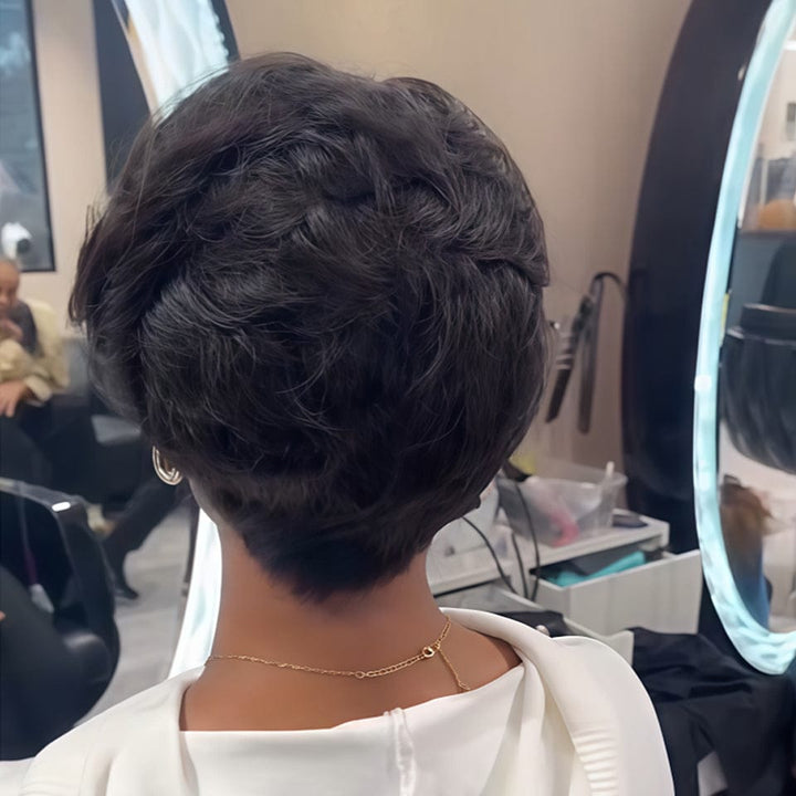 AILUXY Perruque 13x4 Lace BOB Perruques  Style Décontracté et Charmant