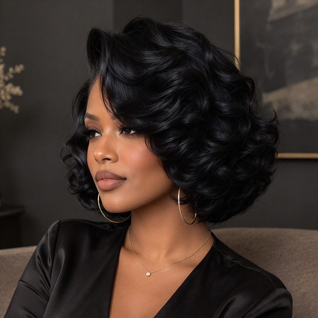 AILUXY 13x4 Lace Bob Perruque 200% densité 100% cheveux humains comme sur la vidéo 2 - 3 jours reçus+Un beau cadeau