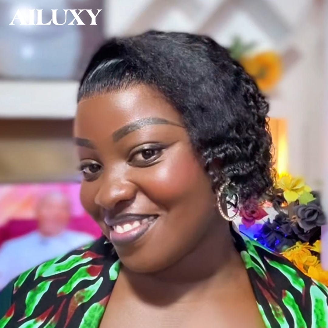 AILUXY 13x4 Lace Frontal Perruque Curly - Légère pour Été, Respirable et Stylish | 100% Cheveux Humains