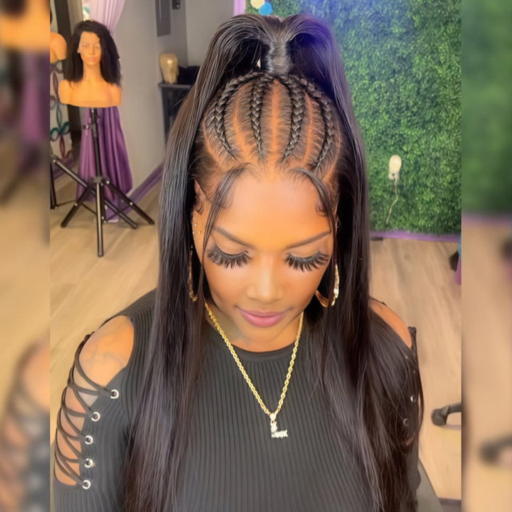 AILUXY  Lace Frontal Tressée Perruque Identique à l'image 6.0