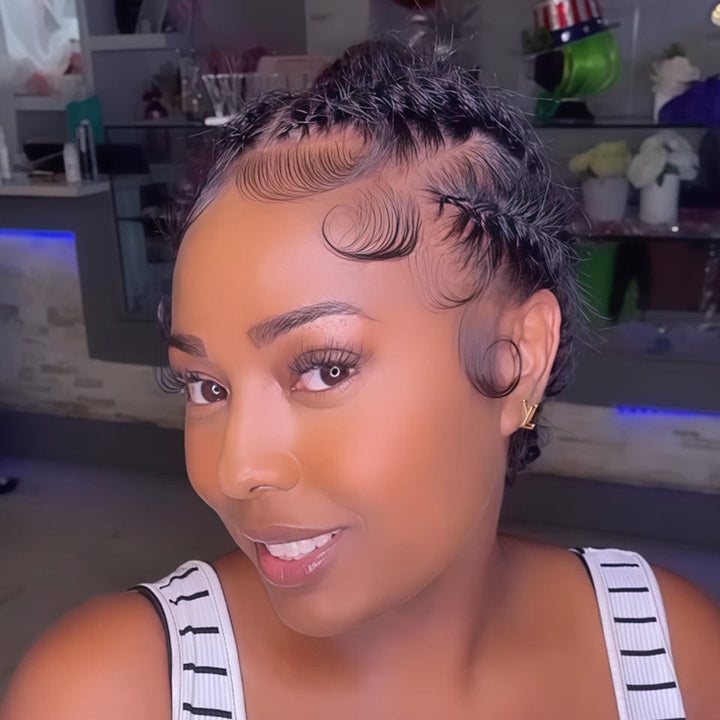 AILUXY Perruque braid cheveux full lace perruque identique à la vidéo