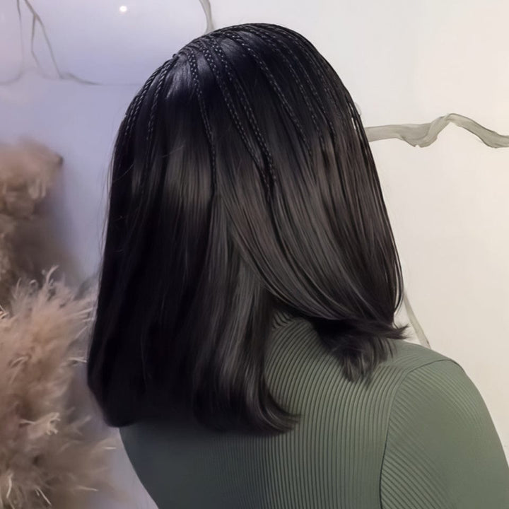 AILUXY 100% identique Tressée perruque Légères lace 13x4 bob lisse 5.0