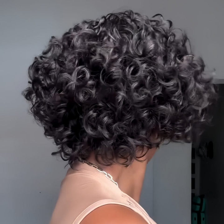 AILUXY Perruque Volume et glamour Perruque bouclé Noir