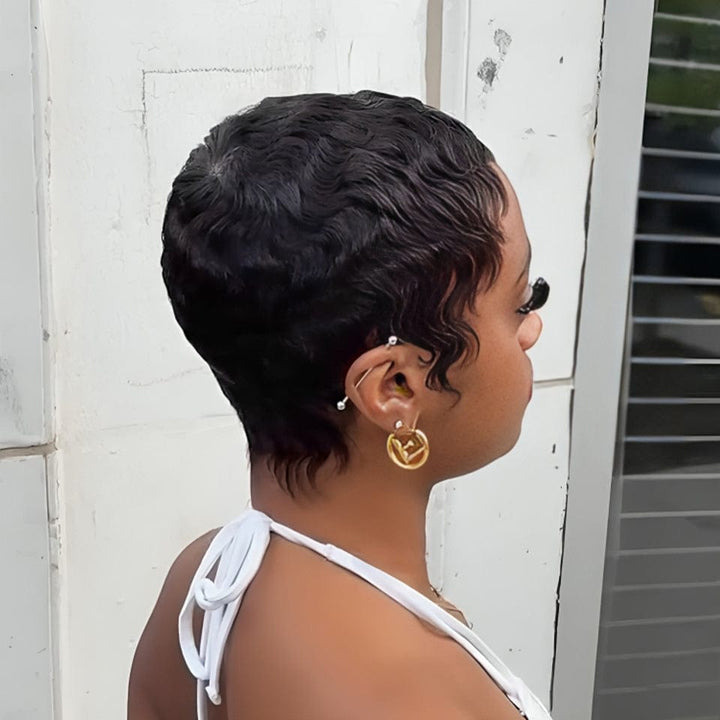 AILUXY Perruque Nouveauté ! perruque courte perruque pixie 100% cheveux humains