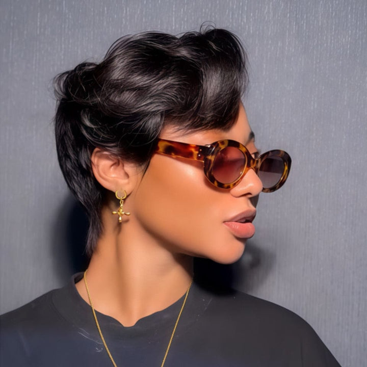 AILUXY Perruque Courte Lisse Style Unique frontal lace identique à la vidéo