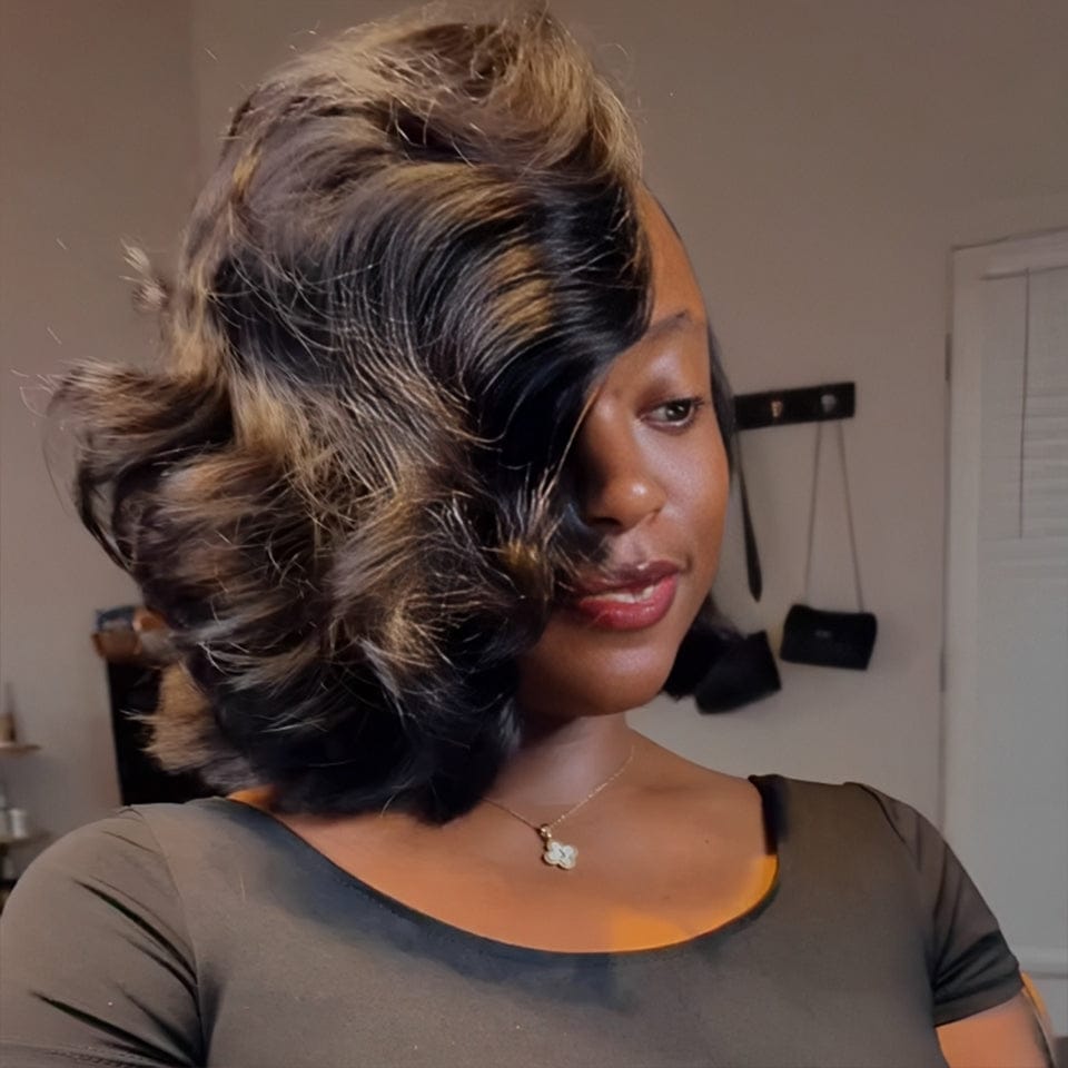 AILUXY BLACK FRIDAY  Identique à 100% à la photo perruque egg curly 12pouces