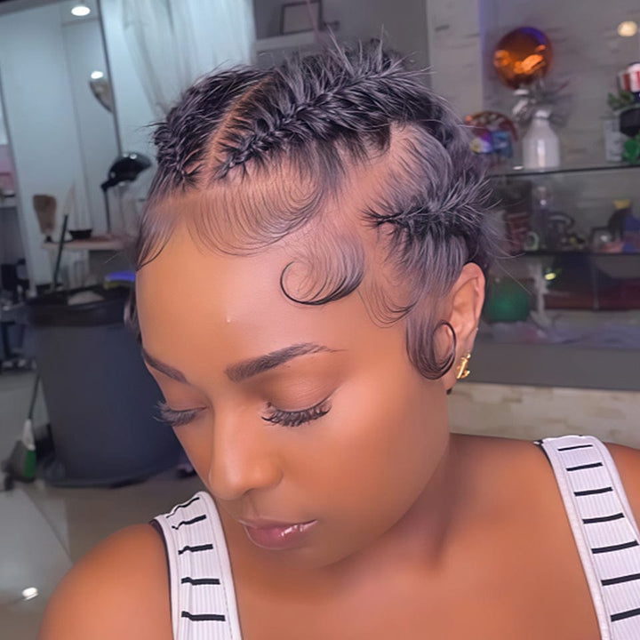 AILUXY Perruque braid cheveux full lace perruque identique à la vidéo