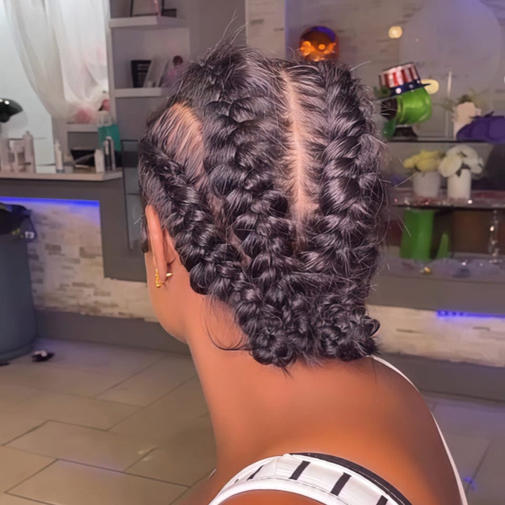 AILUXY Perruque braid cheveux full lace perruque identique à la vidéo