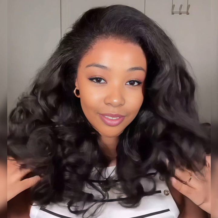 AILUXY 13x4 Lace Kinky Lisse Longue Noir Perruque PROMO FLASH 2.0