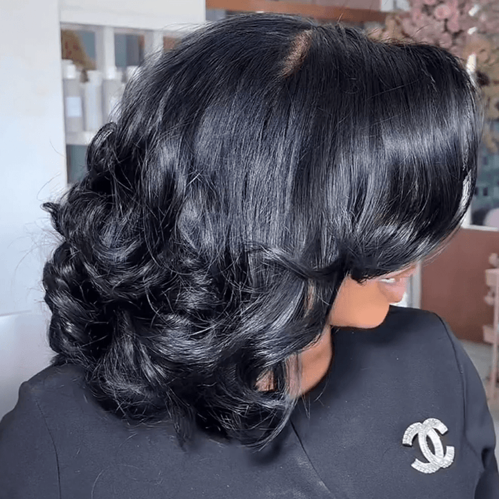 AILUXY 13x4 Lace Frontal Wave Longue Perruque 100% Cheveux Humains comme sur la vidéo 2 - 3 jours reçus+Un beau cadeau