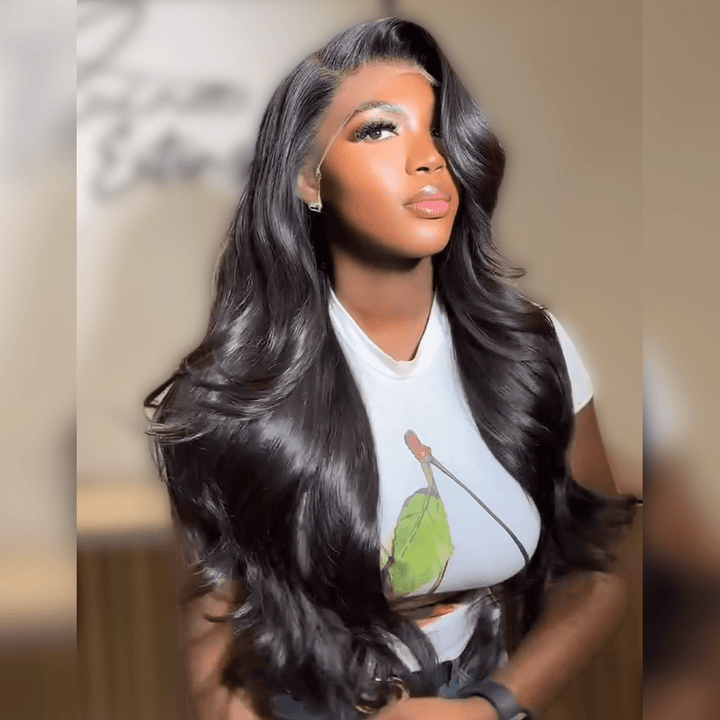 AILUXY 13x4 Lace Body Wave Longue Noir Perruque VENTE FLASH 2.0