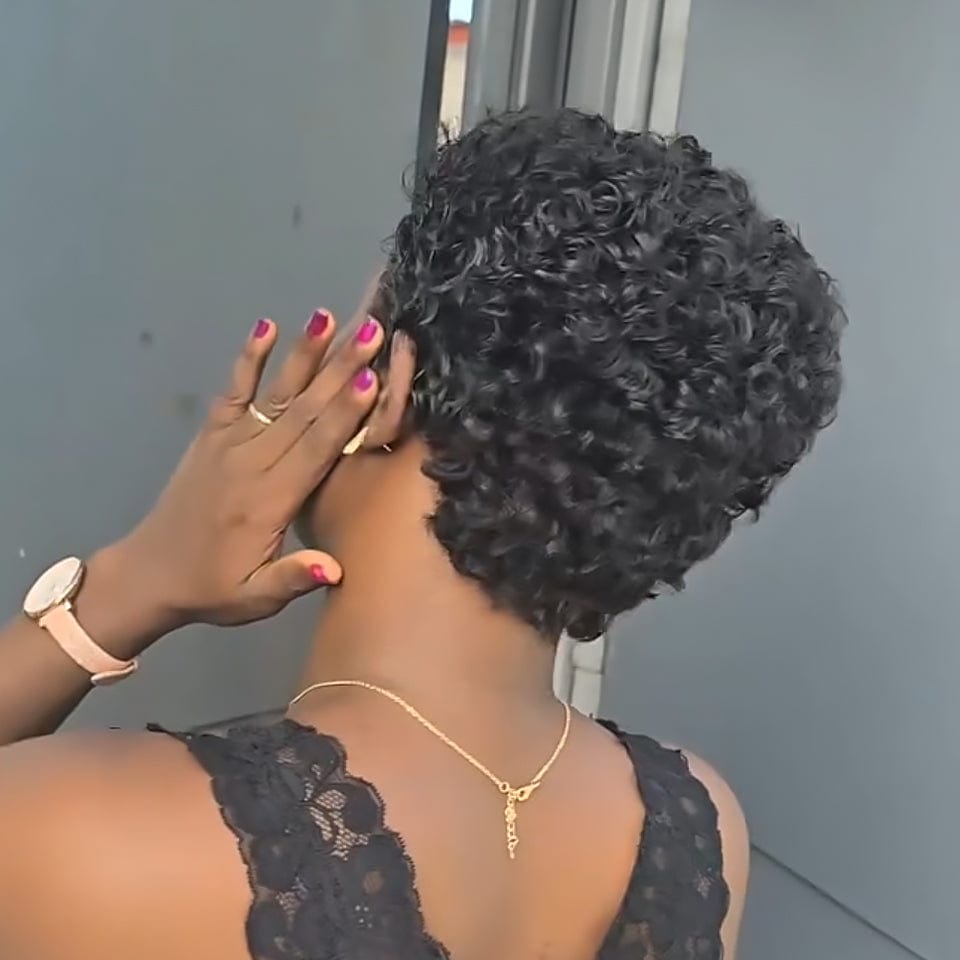 AILUXY  Perruque Pixie Frisée Douceur et Volume Magnifiques