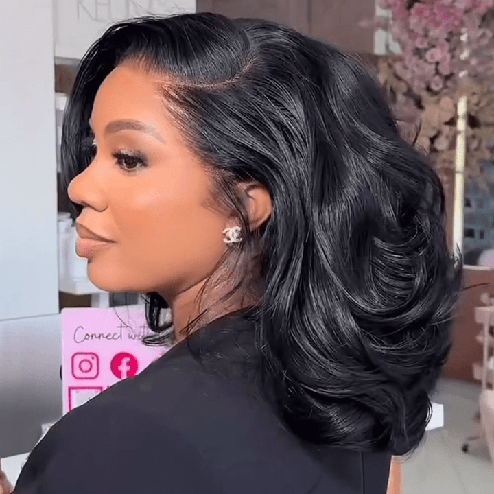 AILUXY 13x4 Lace Frontal Wave Longue Perruque 100% Cheveux Humains comme sur la vidéo 2 - 3 jours reçus+Un beau cadeau