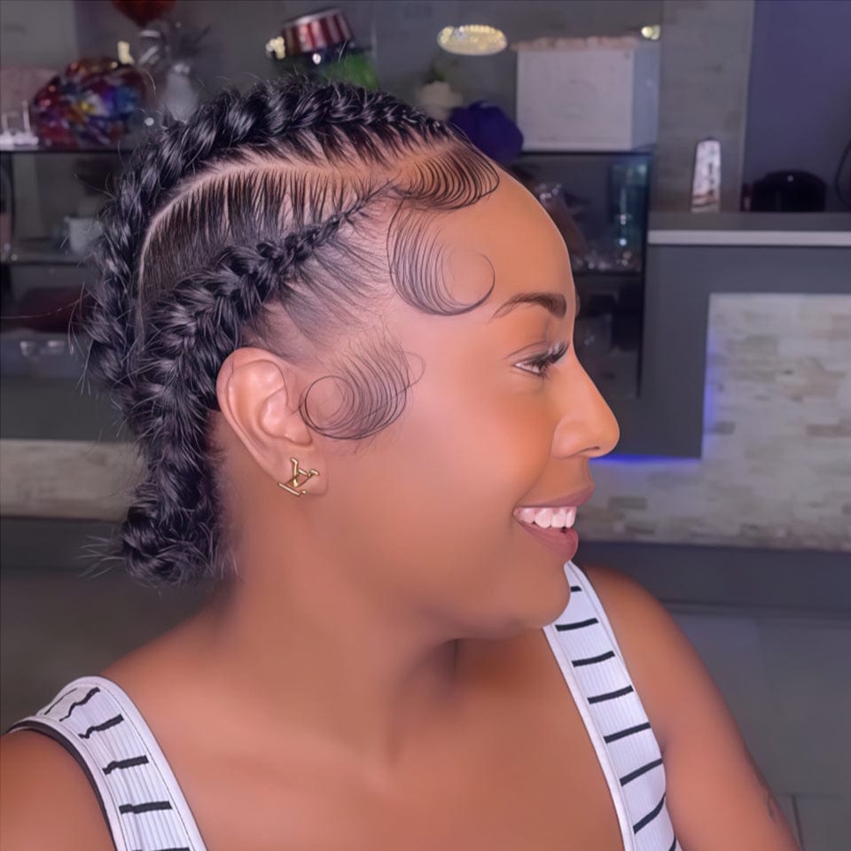 AILUXY Perruque braid cheveux full lace perruque identique à la vidéo