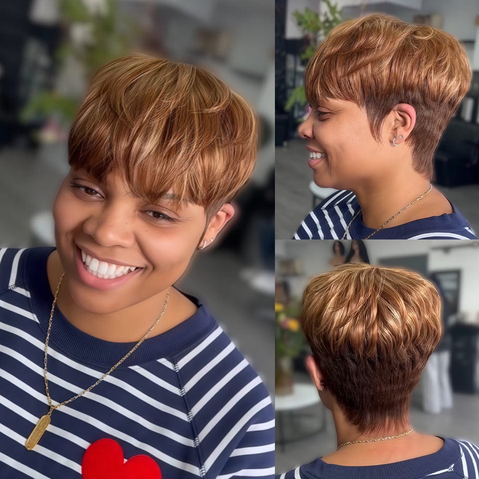 AILUXY Perruque personnalisée avancée Pixie L'Ombré Parfait