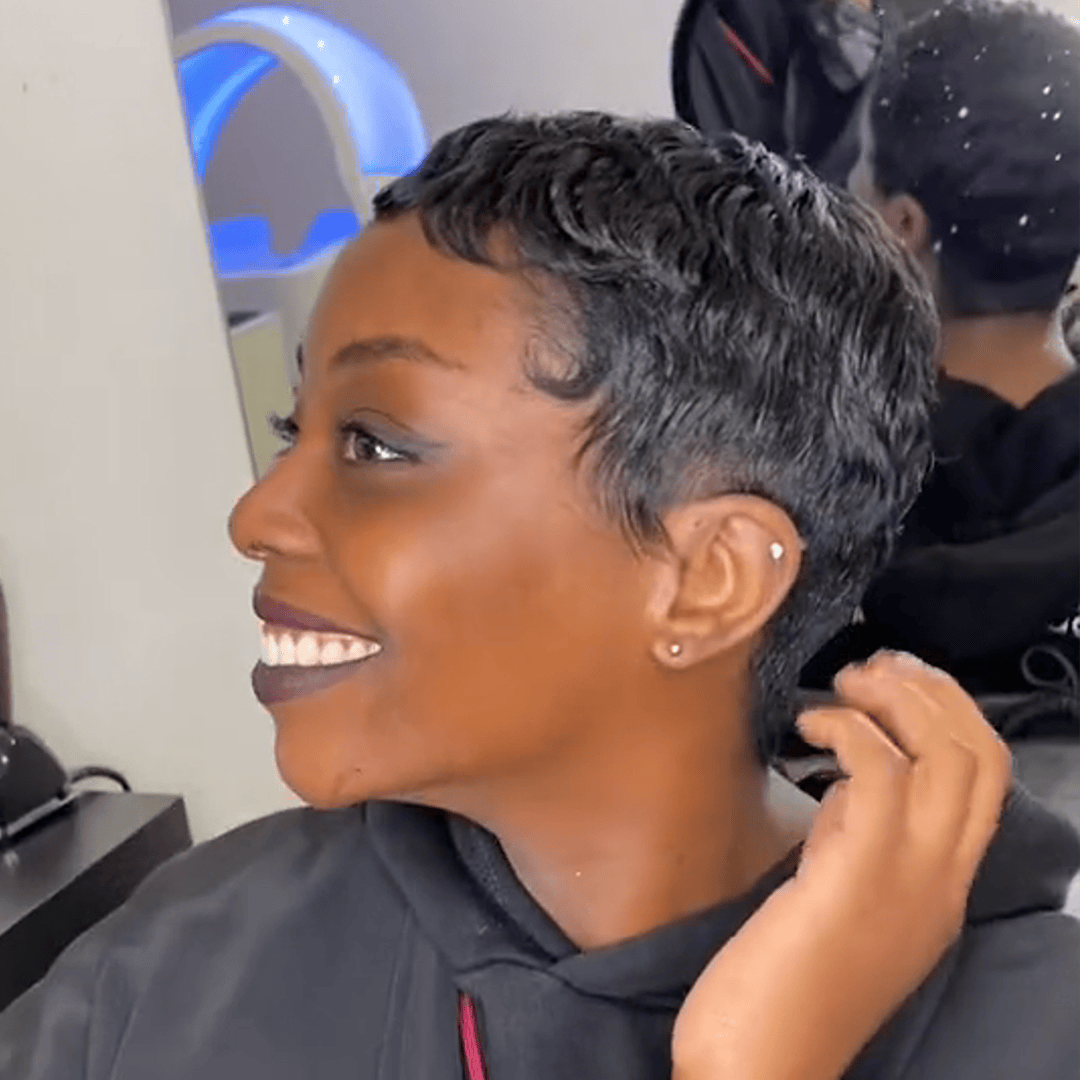 AILUXY Perruque Nouveauté ! perruque courte perruque pixie 100% cheveux humains-sans colle!