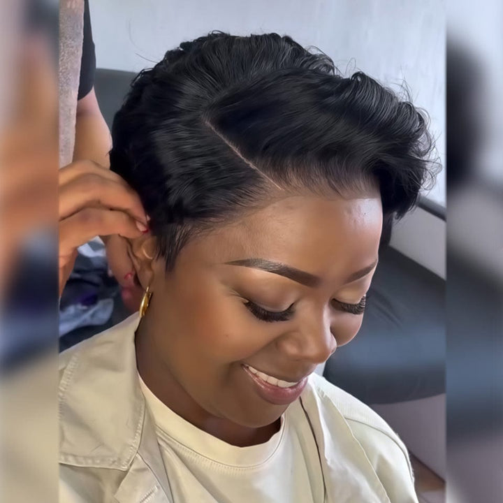 AILUXY Perruque Courte et Frisée Type 'Natural Hair' Texture Parfaite