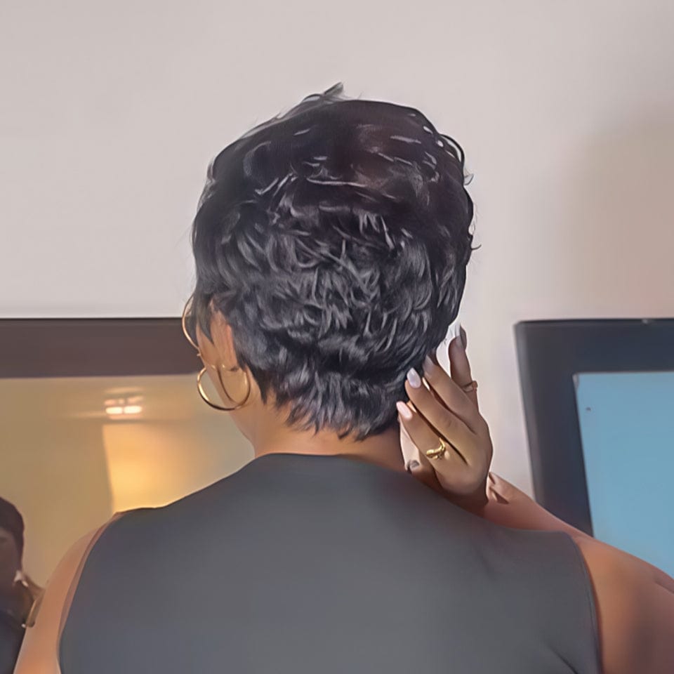 AILUXY Perruques lace 13x4 bouclé 6 pouces 100% satisfait Boucles romantiques