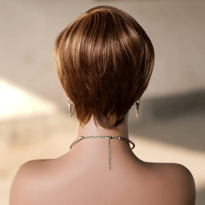 AILUXY Lisse DODO Courte Perruque 100% Cheveux Humains identique à l'image Je voudrais