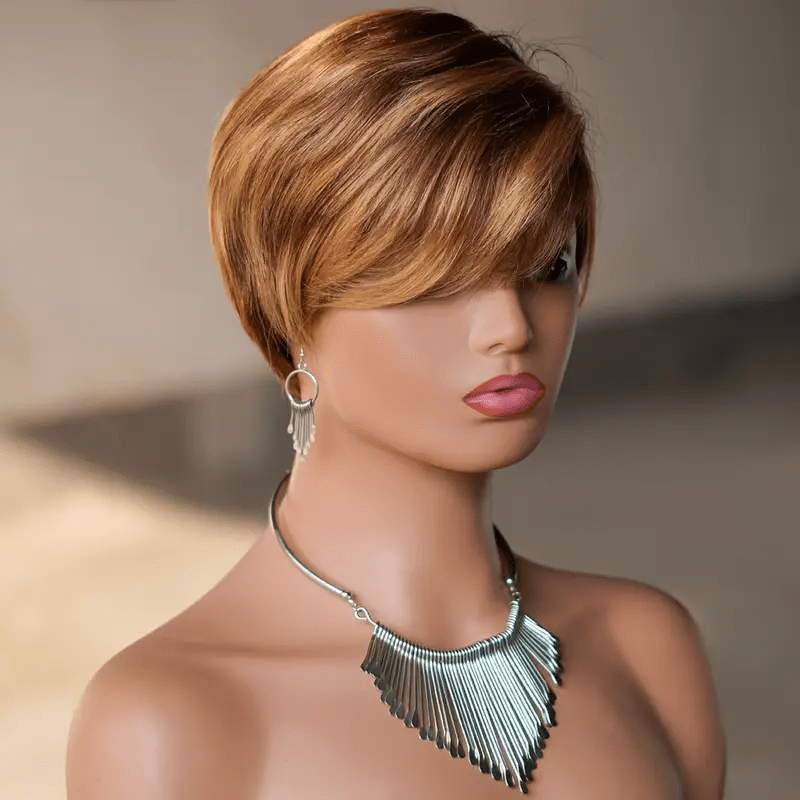 AILUXY Lisse DODO Courte Perruque 100% Cheveux Humains identique à l'image Je voudrais