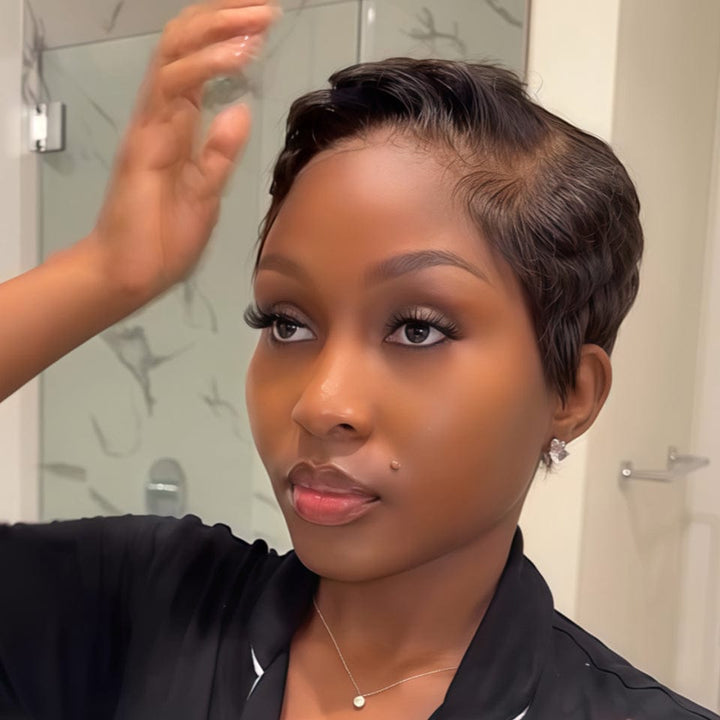 AILUXY Perruque Courte et Frisée Type 'Natural Hair' Texture Parfaite