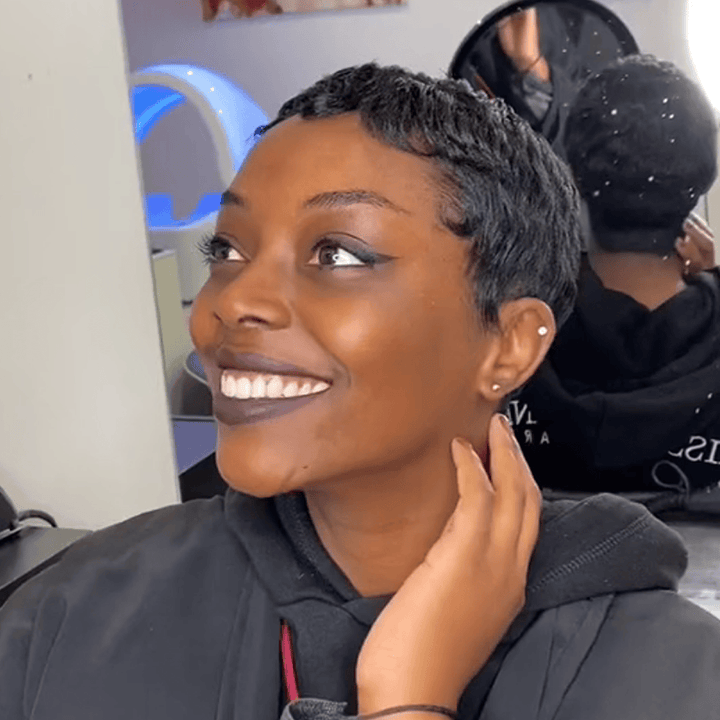 AILUXY Perruque Nouveauté ! perruque courte perruque pixie 100% cheveux humains-sans colle!