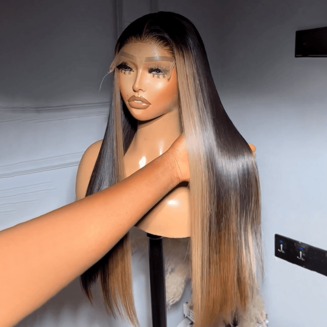 AILUXY 13x6 Lace closure Perruque 22 pouces 200% densité