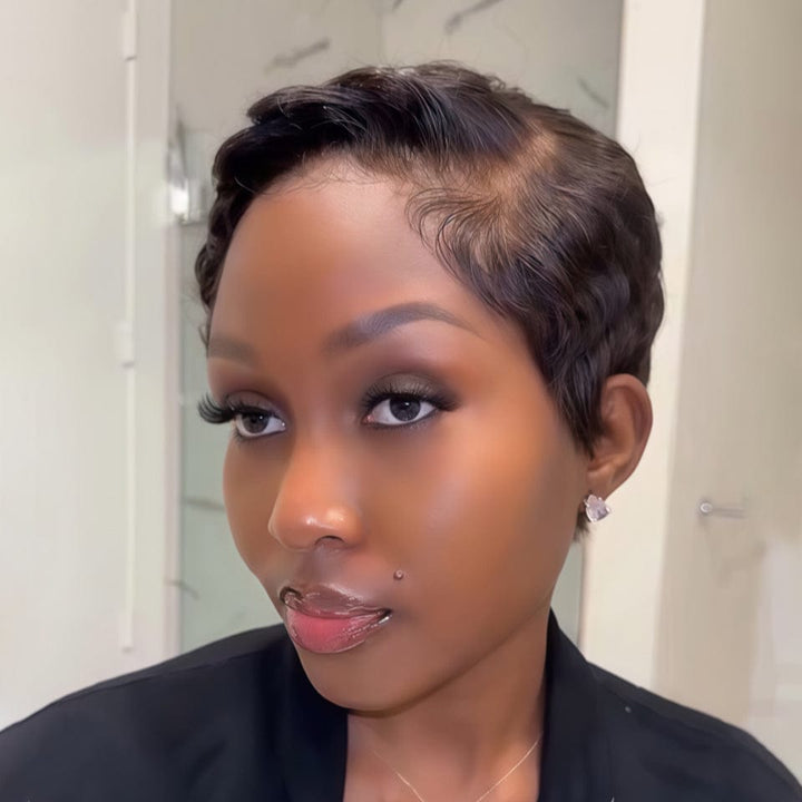 AILUXY Perruque Courte et Frisée Type 'Natural Hair' Texture Parfaite