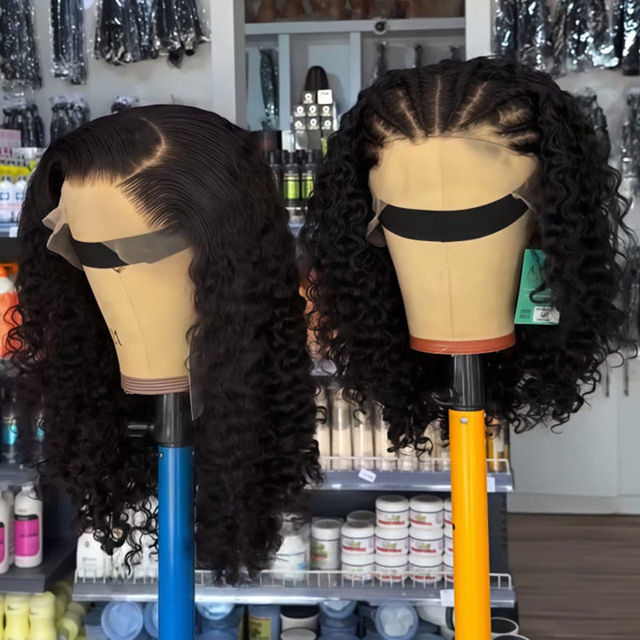 AILUXY  13x4 lace perruque de Noir curly combo perruque identique à l'image 3.0