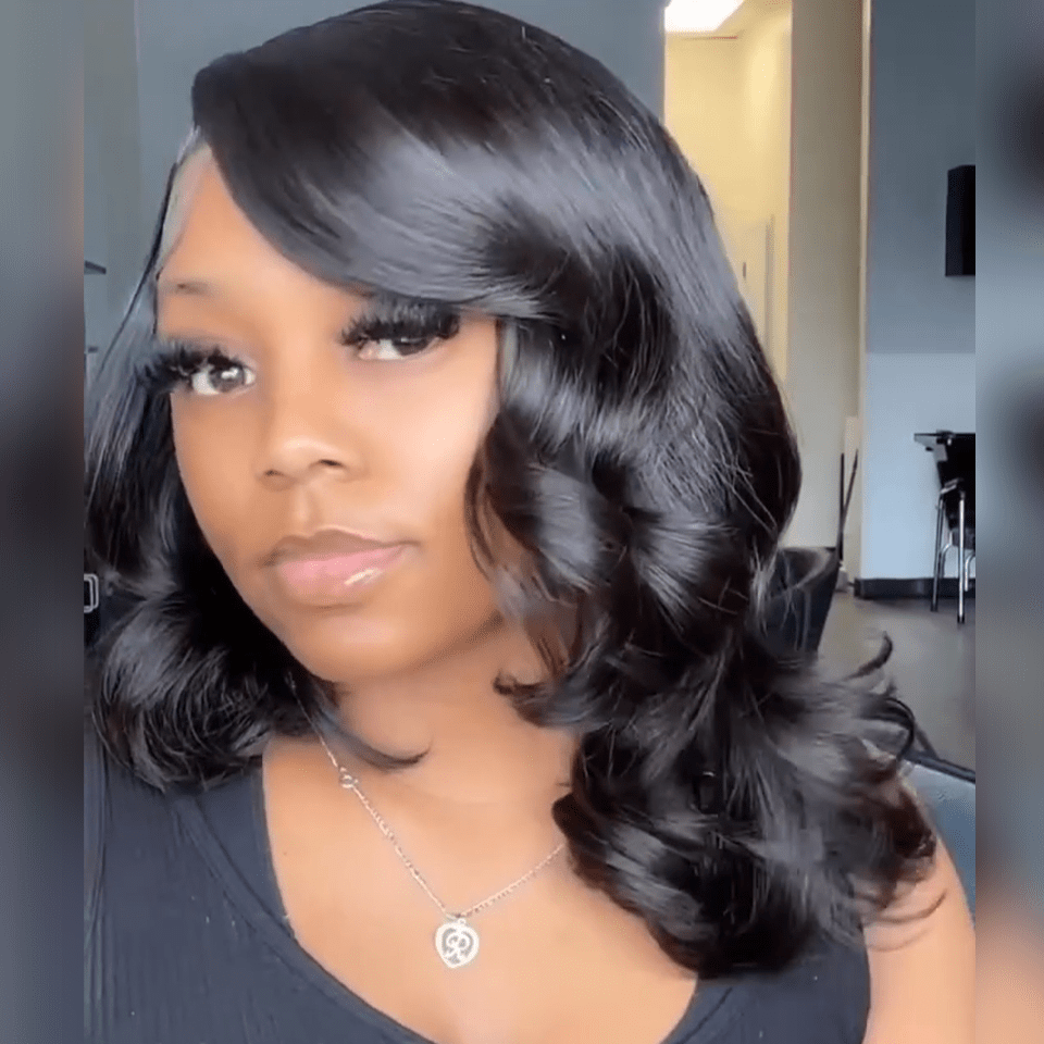AILUXY Perruque Natural Wave BOB 4X4 Sans Colle