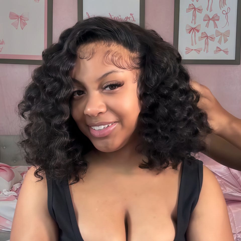 AILUXY 13x4 Lace Frontal Perruque Afro Kinky Curly Texture Naturelle Sublime