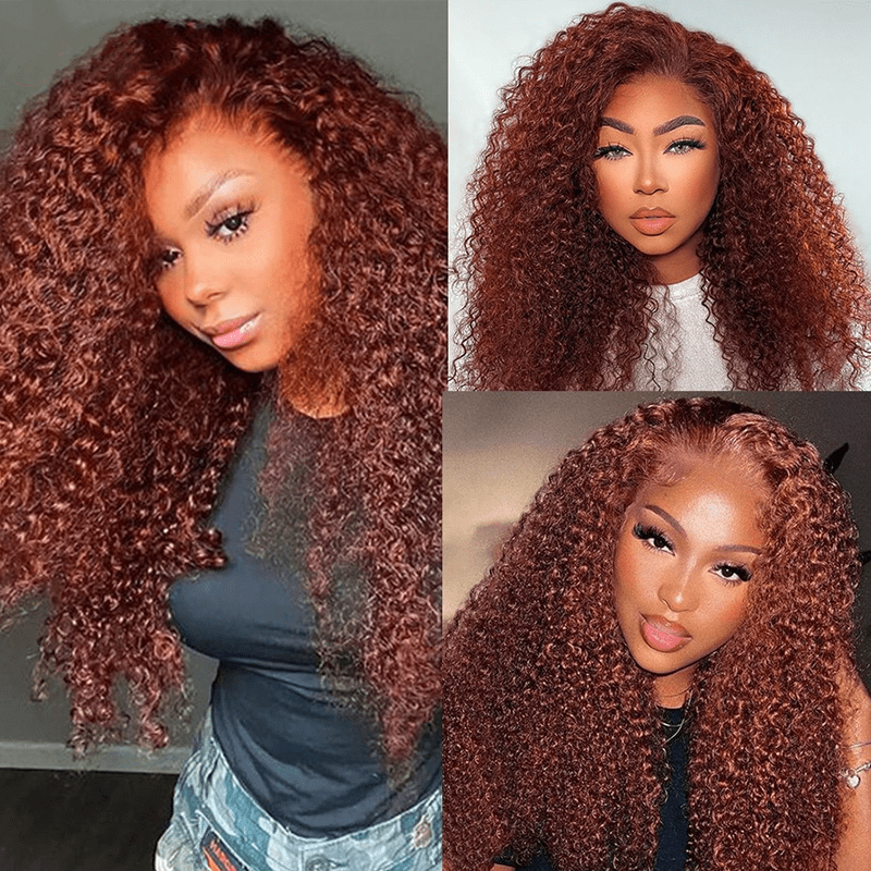 ailuxyhair-fr 14(200%Densité) AILUXY 13x4 Lace Frontal Rouge Cuivré Perruque 200% Densité
