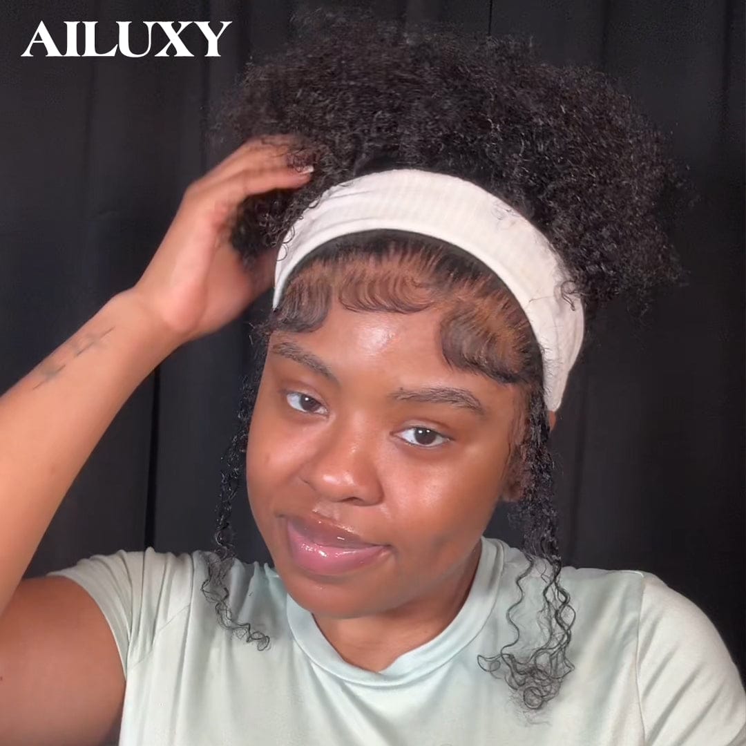 ailuxyhair-fr 14pouces AILUXY 13x4 Lace Frontal Perruque Légère pour Été Respirable et Stylish Curly Bouclée