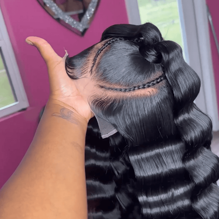 ailuxyhair-fr 16(identique à l'image) (Dernier Prix) AILUXY 13x4 Lace Frontal Bob Perruque 100% Cheveux Humains comme sur la vidéo 2 - 3 jours reçus+Un beau cadeau